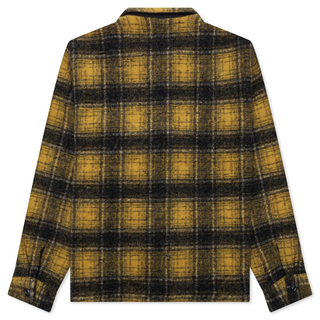 Wool Plaid Zip Shirt - Yellow