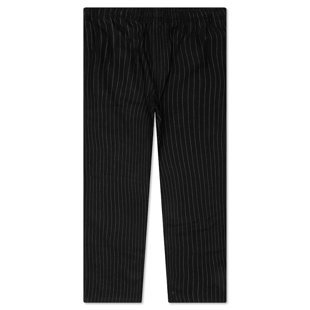 Wool Stripe Beach Pant - Black