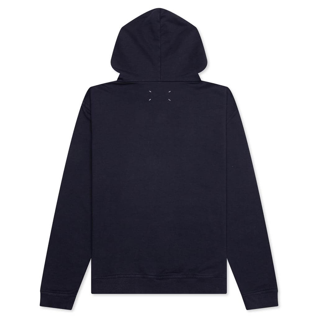 Tonal Upside Down Logo Hoodie - Blue/Tonal Embroidery