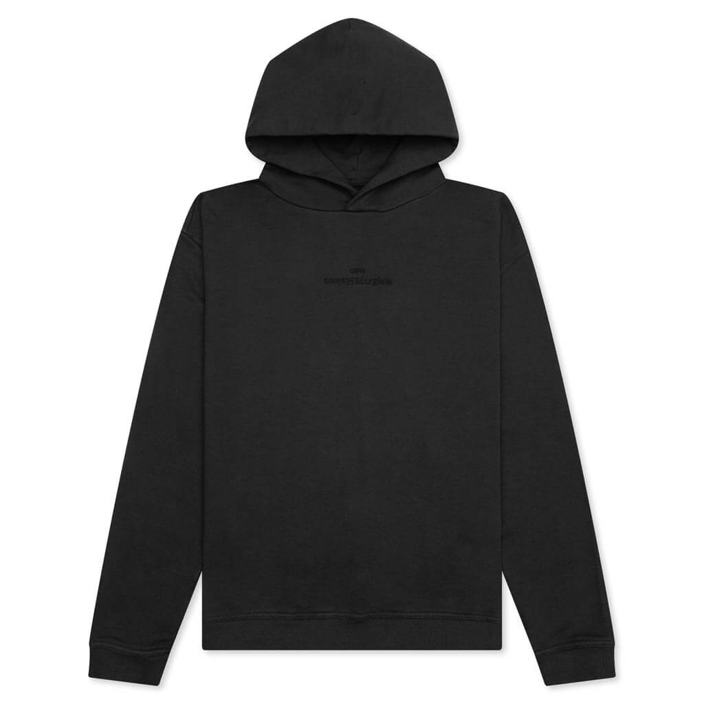 Tonal Upside Down Logo Hoodie - Washed Black/Tonal Embroidery