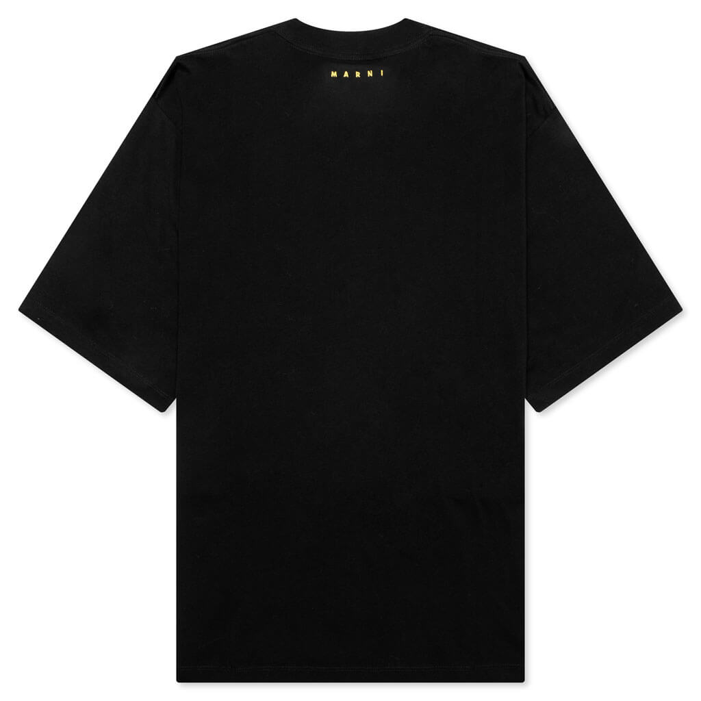 Slogan Print T-Shirt - Black