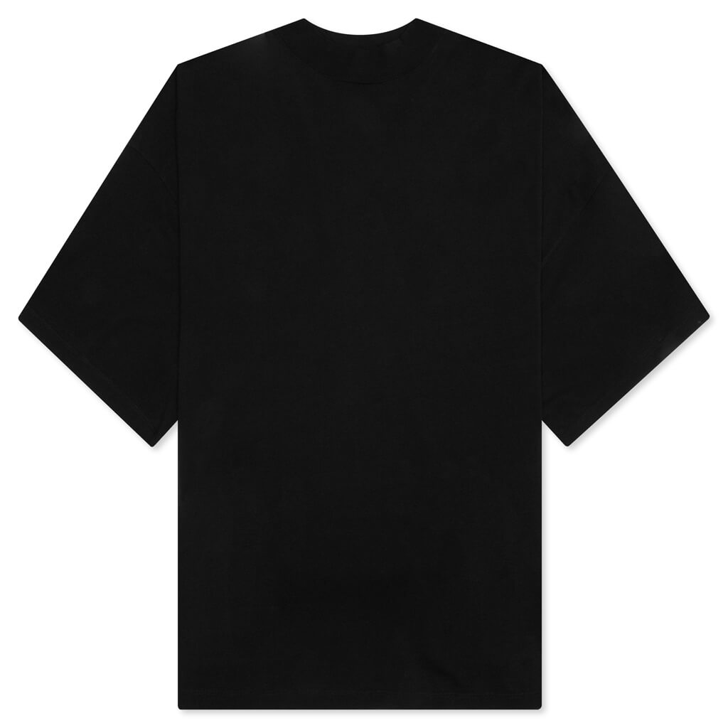 Mock Neck Boxy Fit T-Shirt - Black