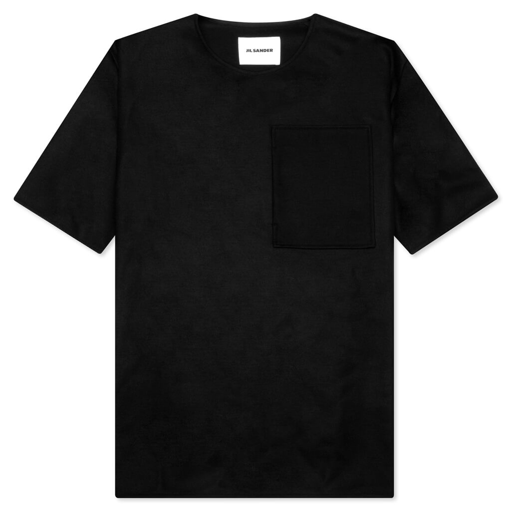 Patch Pocket Zip T-Shirt - Black