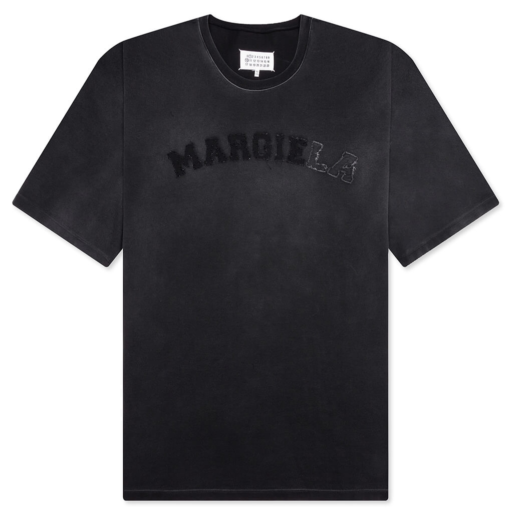 Distressed College Logo T-Shirt - Washed Black