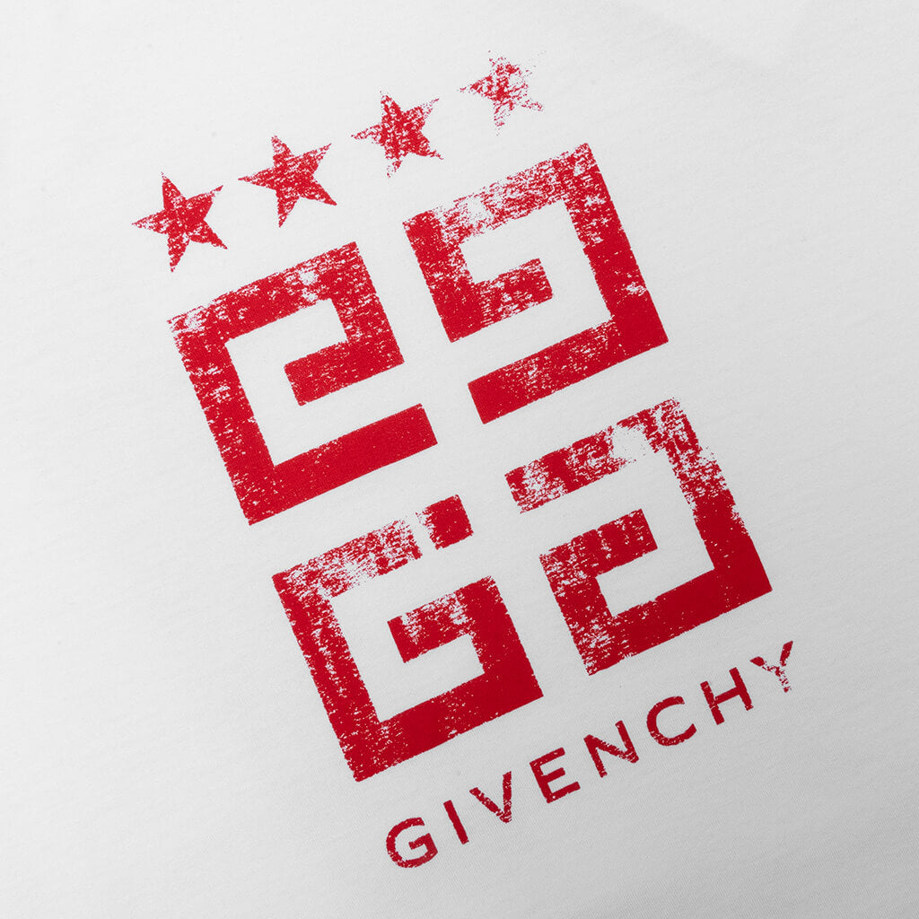 4G Stars T-Shirt - White/Red, , large image number null