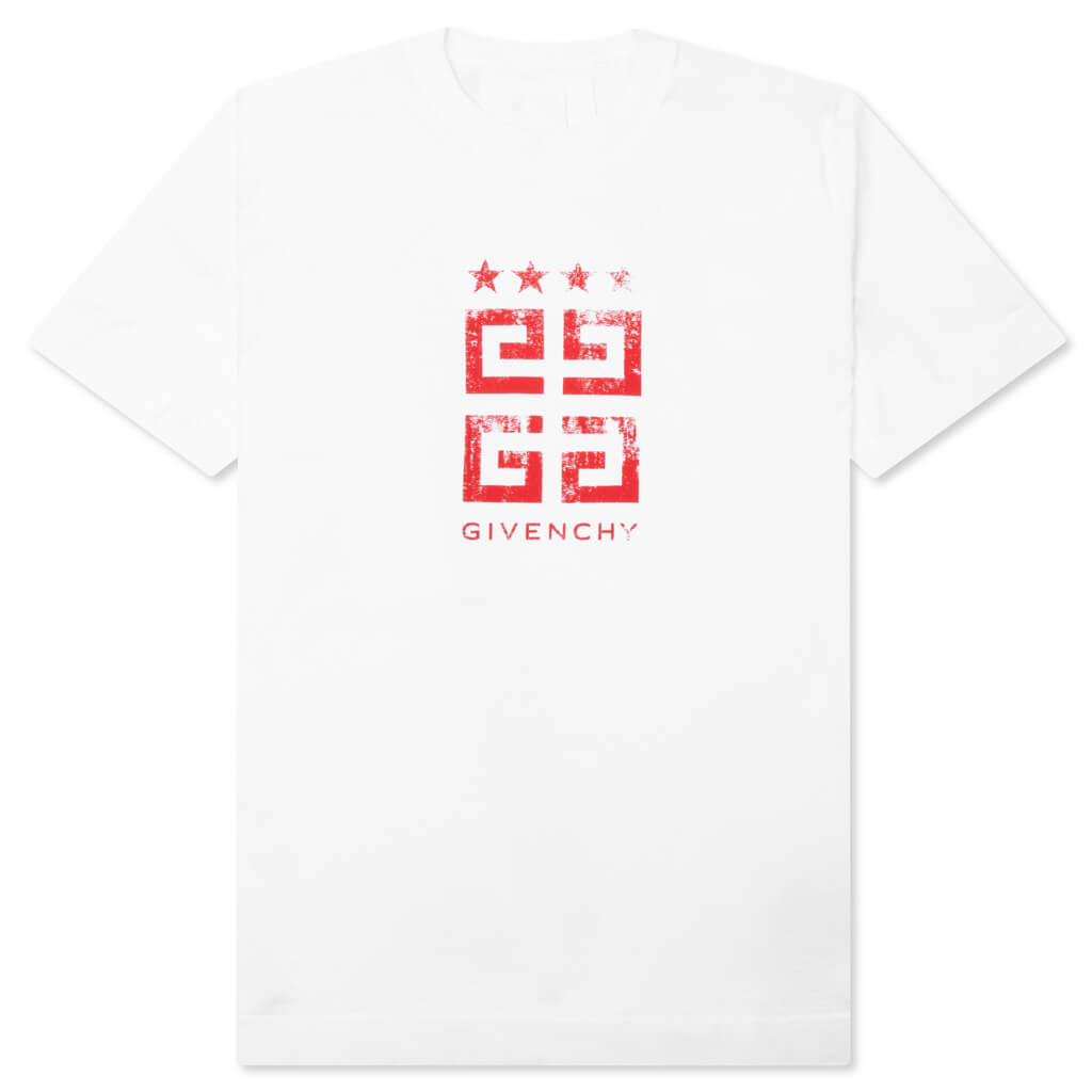 4G Stars T-Shirt - White/Red, , large image number null