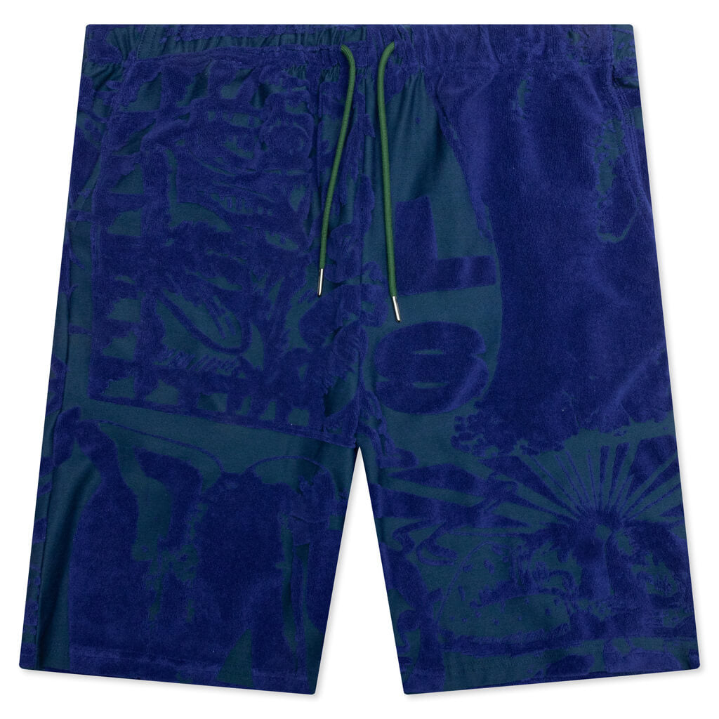 Terry Towelling Short - Blue/Green