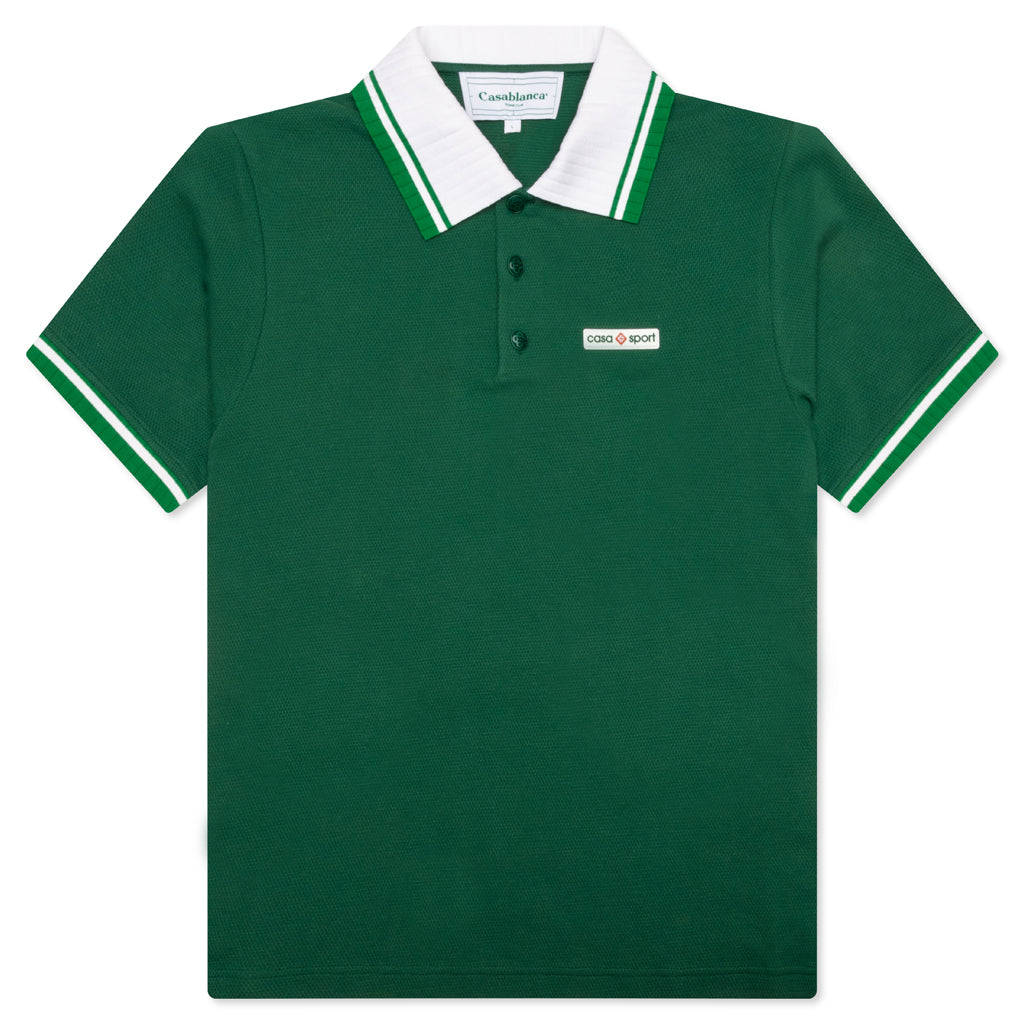 Textured Pique Polo - Evergreen