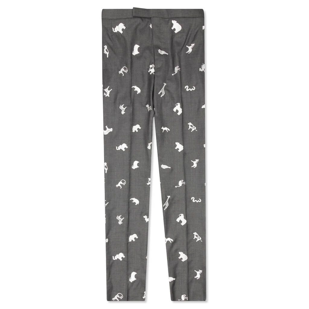 Classic Animal Backstrap Trouser - Medium Grey