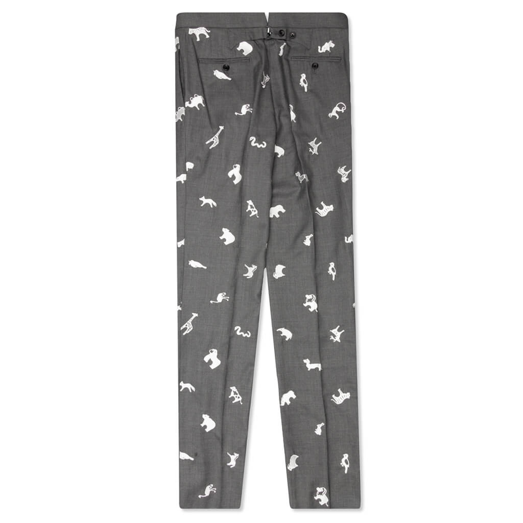 Classic Animal Backstrap Trouser - Medium Grey