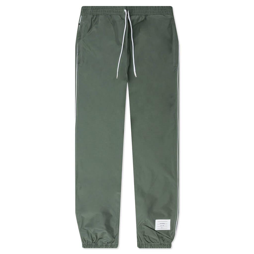 Contrast White Stitching Track Pants - Dark Green, , large image number null