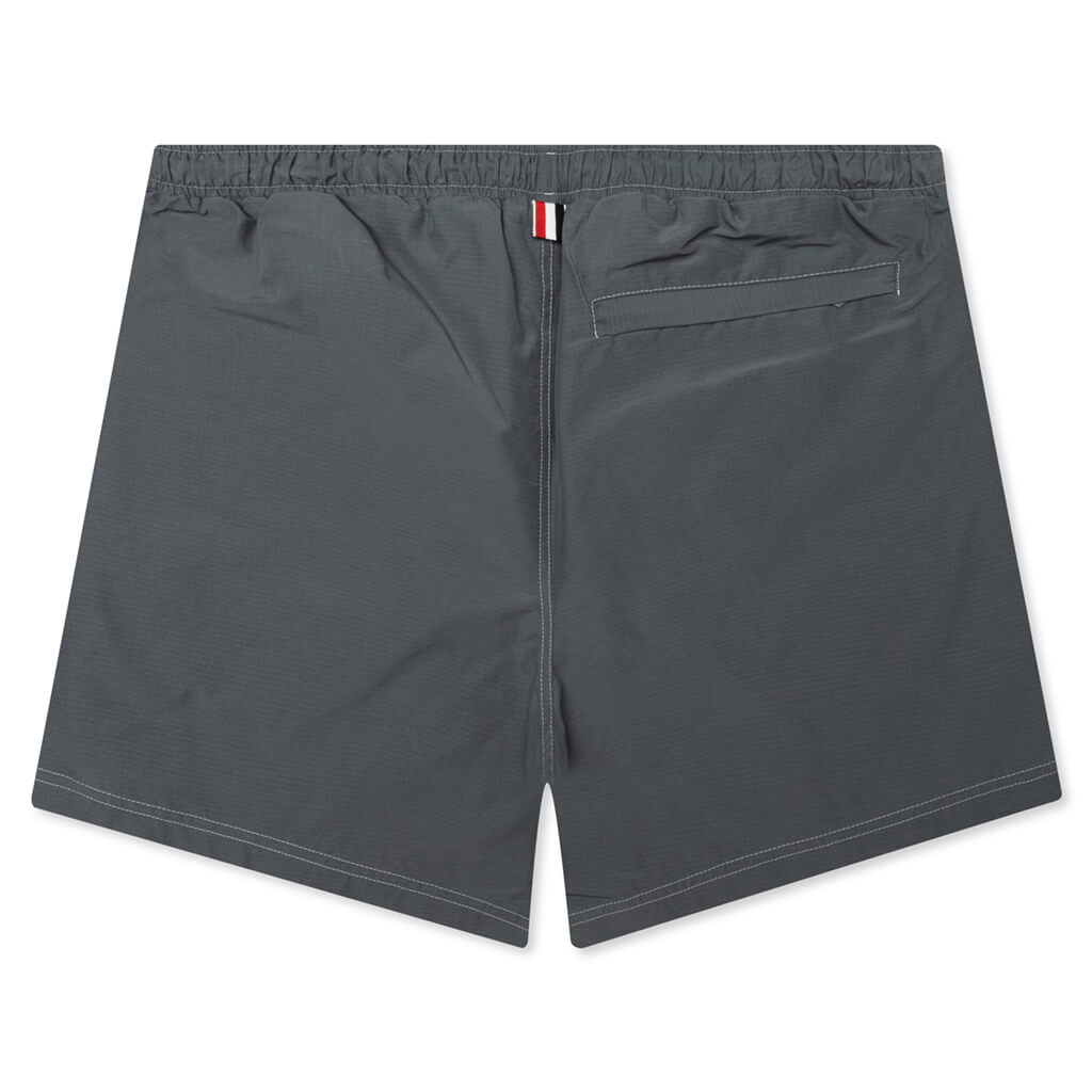 Contrast White Stitching Track Shorts - Med Grey