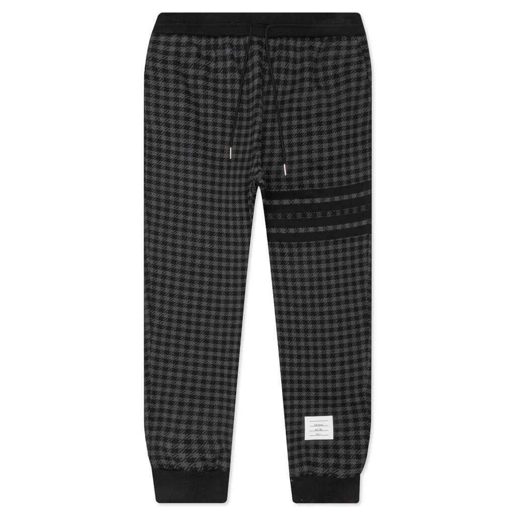 Cotton Gunclub Check Jacquard 4-Bar Sweatpants - Black