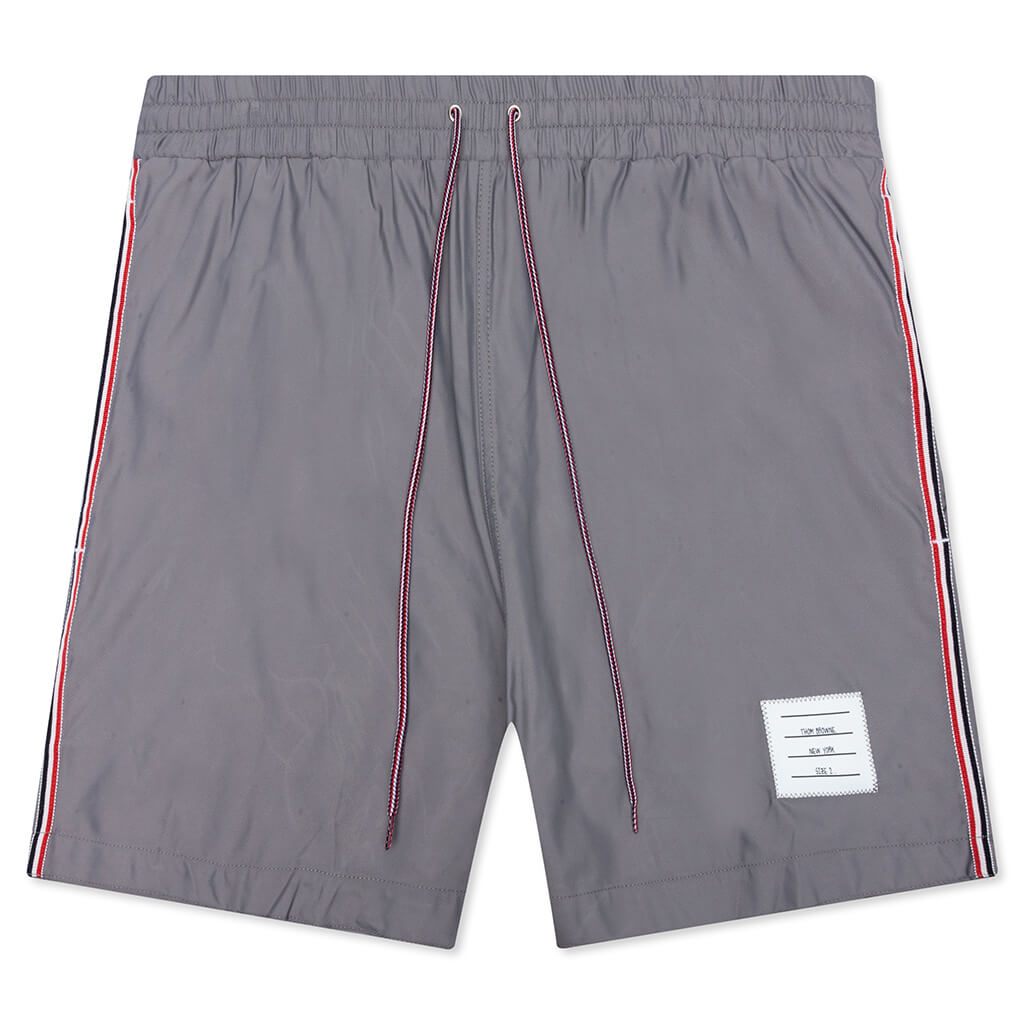 Drawcord Waist Swim Short w/ Solid Swim Tech - Medium Grey