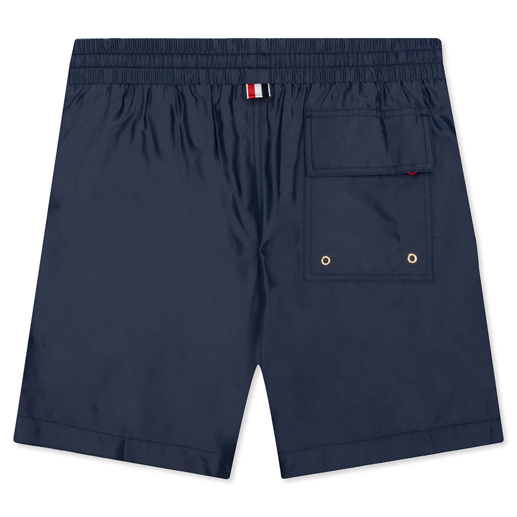 Drawcord Waist Swim Short w/ Solid Swim Tech - Navy