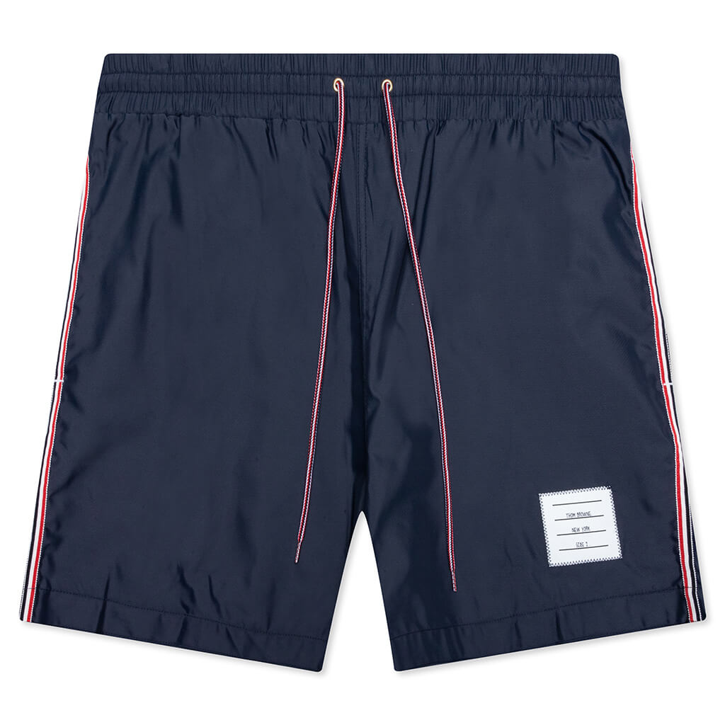 Drawcord Waist Swim Short w/ Solid Swim Tech - Navy