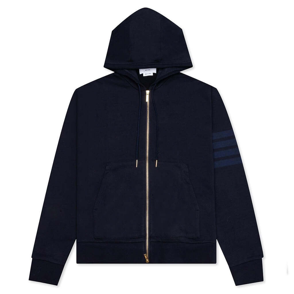 Relaxed Fit Zip Up Hoodie - Navy, , large image number null