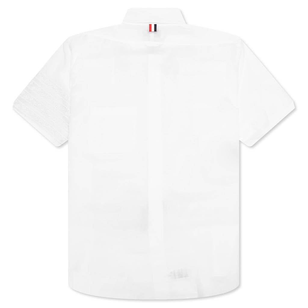 Straight Fit 4Bar Button Down S/S Shirt - White