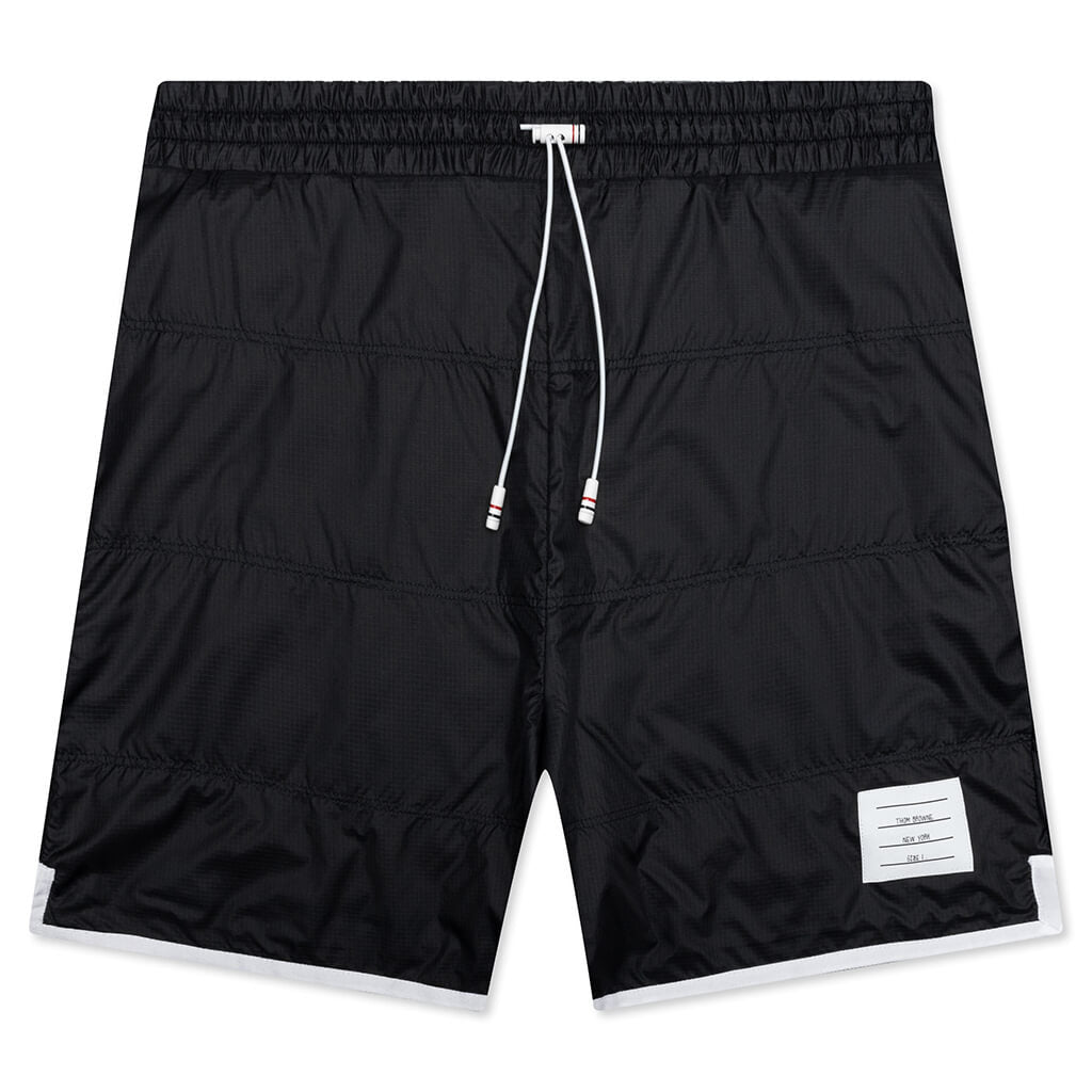 Track Shorts w/ Jersey Lining in Quilted Ripstop - Navy