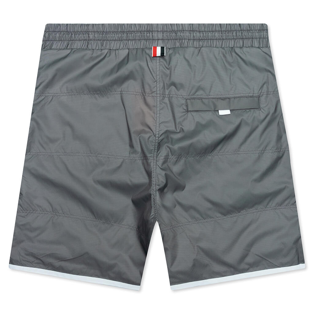 Track Shorts w/ Jersey Lining in Quilted Ripstop - Silver