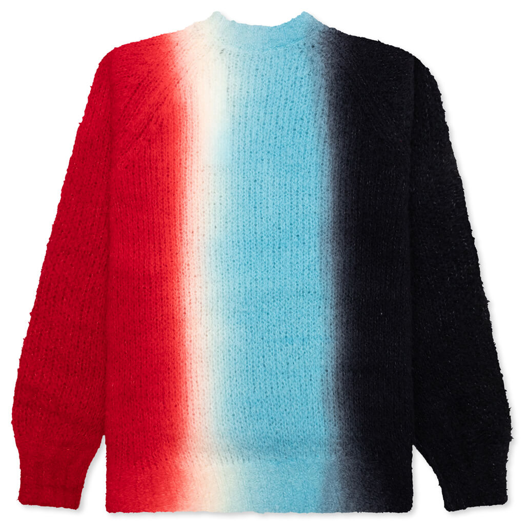 Tie Dye Knit Pullover - Black/Red