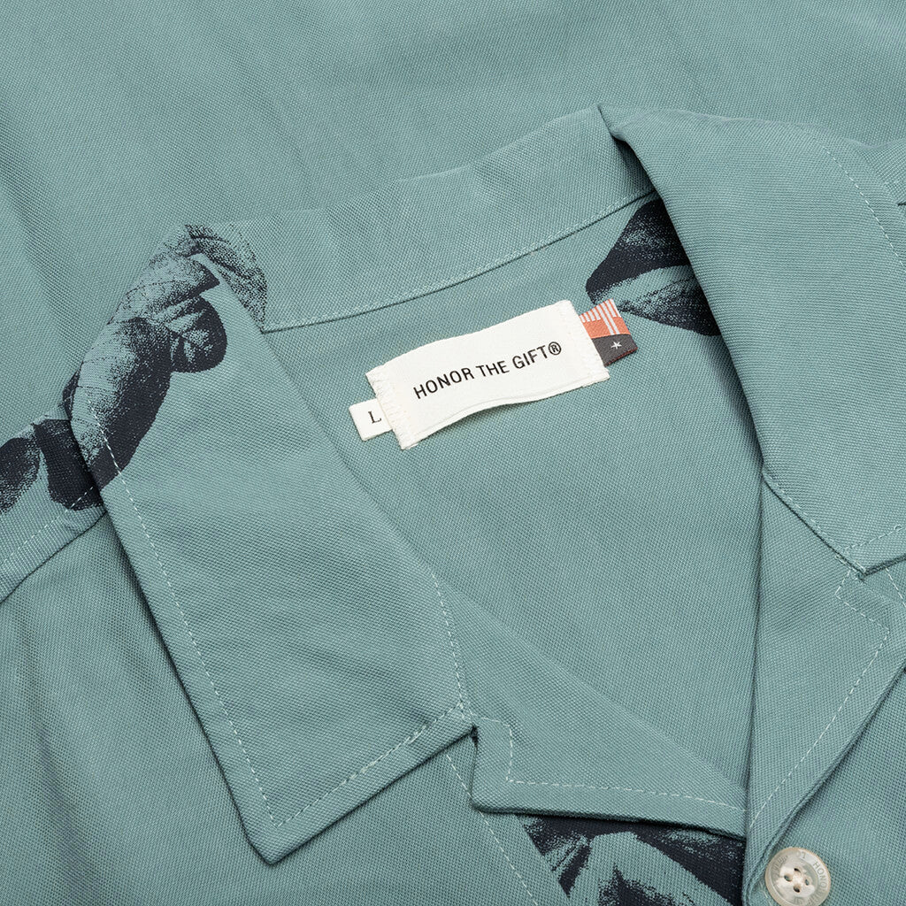 Tobacco S/S Button Up - Teal, , large image number null