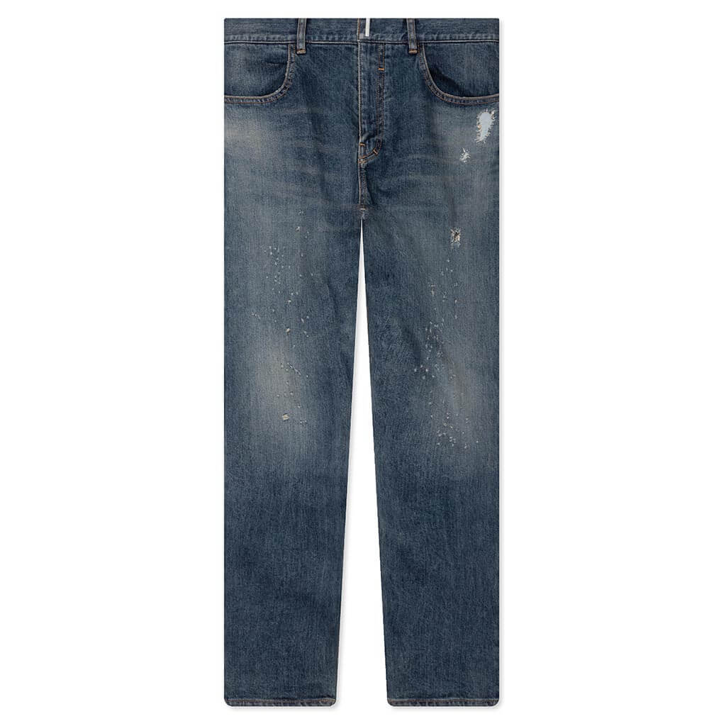 Distressed Denim Trousers - Indigo Blue, , large image number null