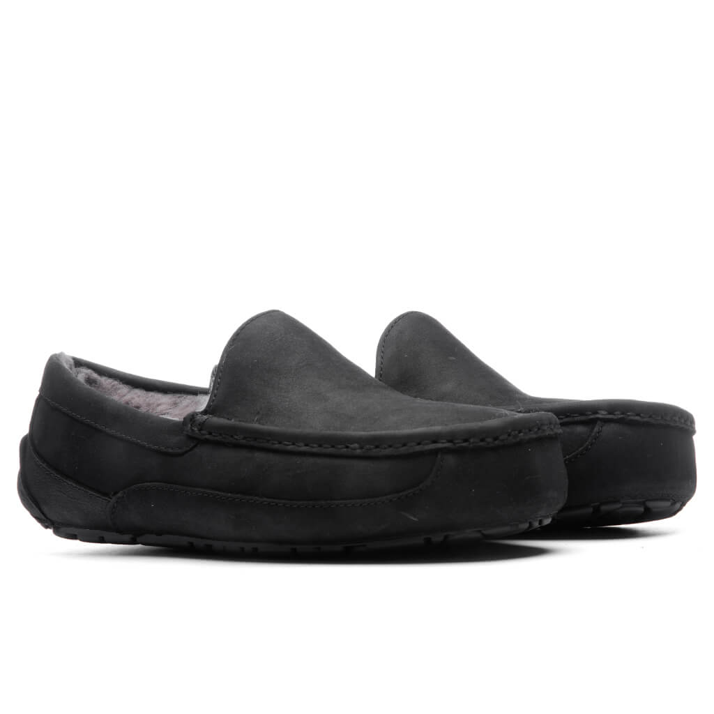 Ascot Matte Leather Slipper - Black