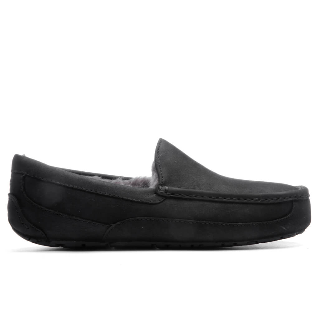 Ascot Matte Leather Slipper - Black