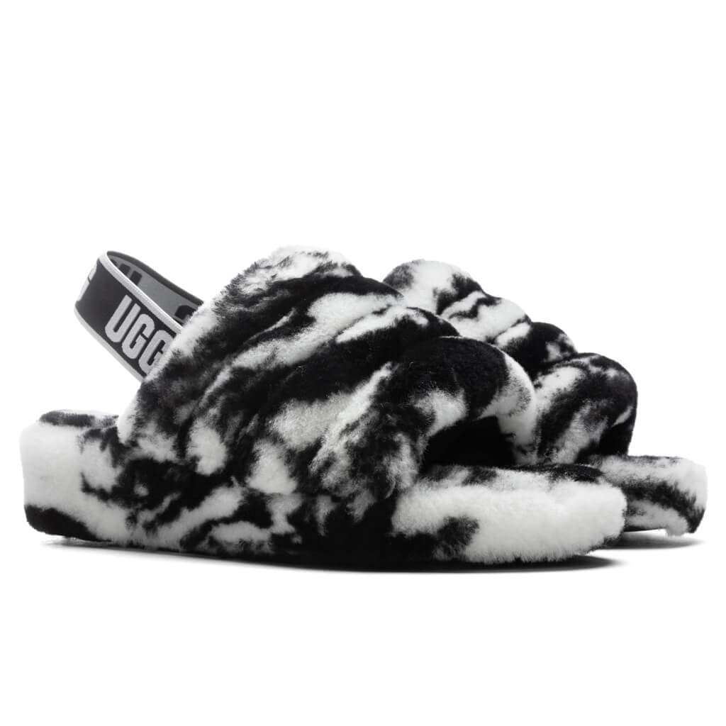 Women's Fluff Yeah Slide Marble - Black