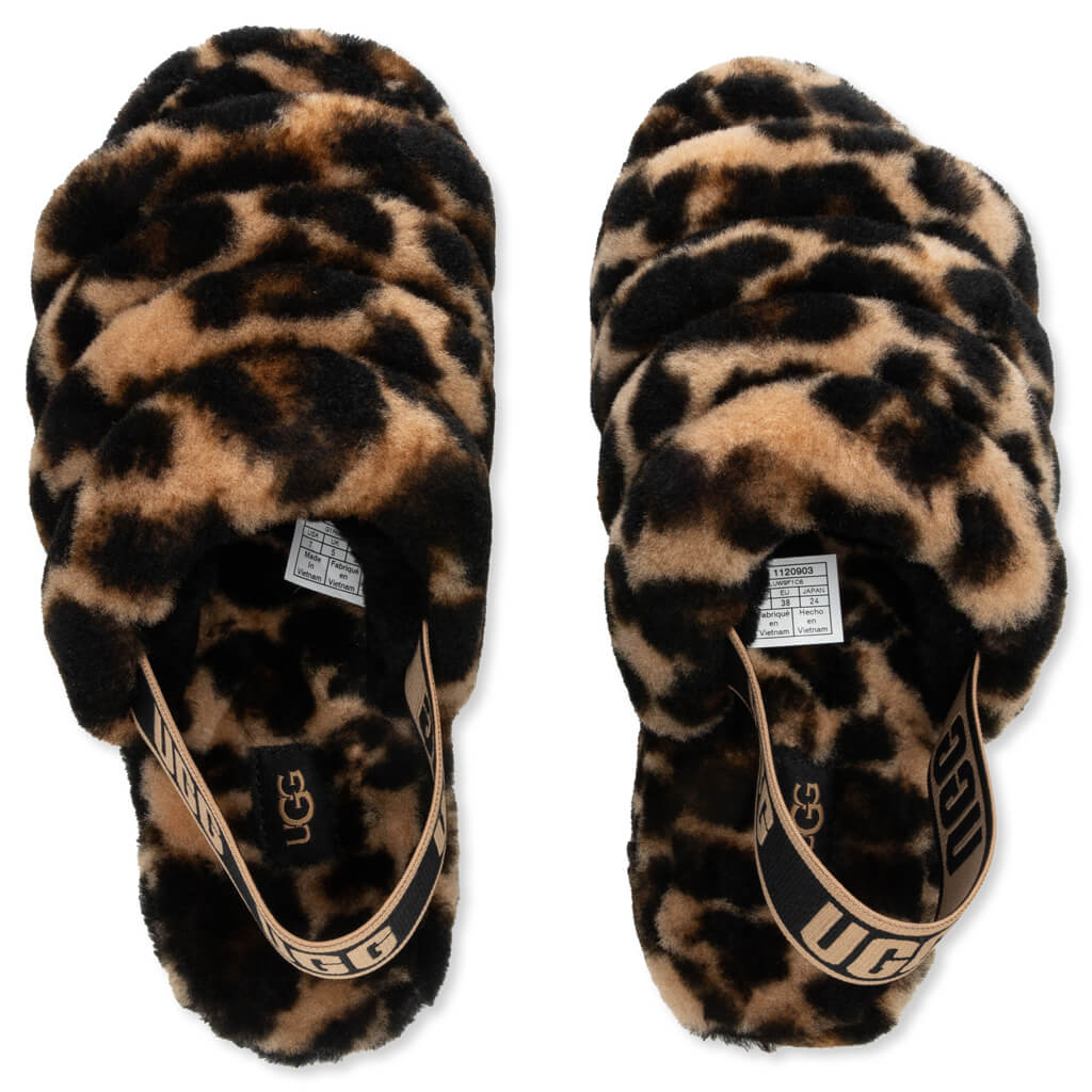 Women's Fluff Yeah Slide Panther Print - Butterscotch, , large image number null