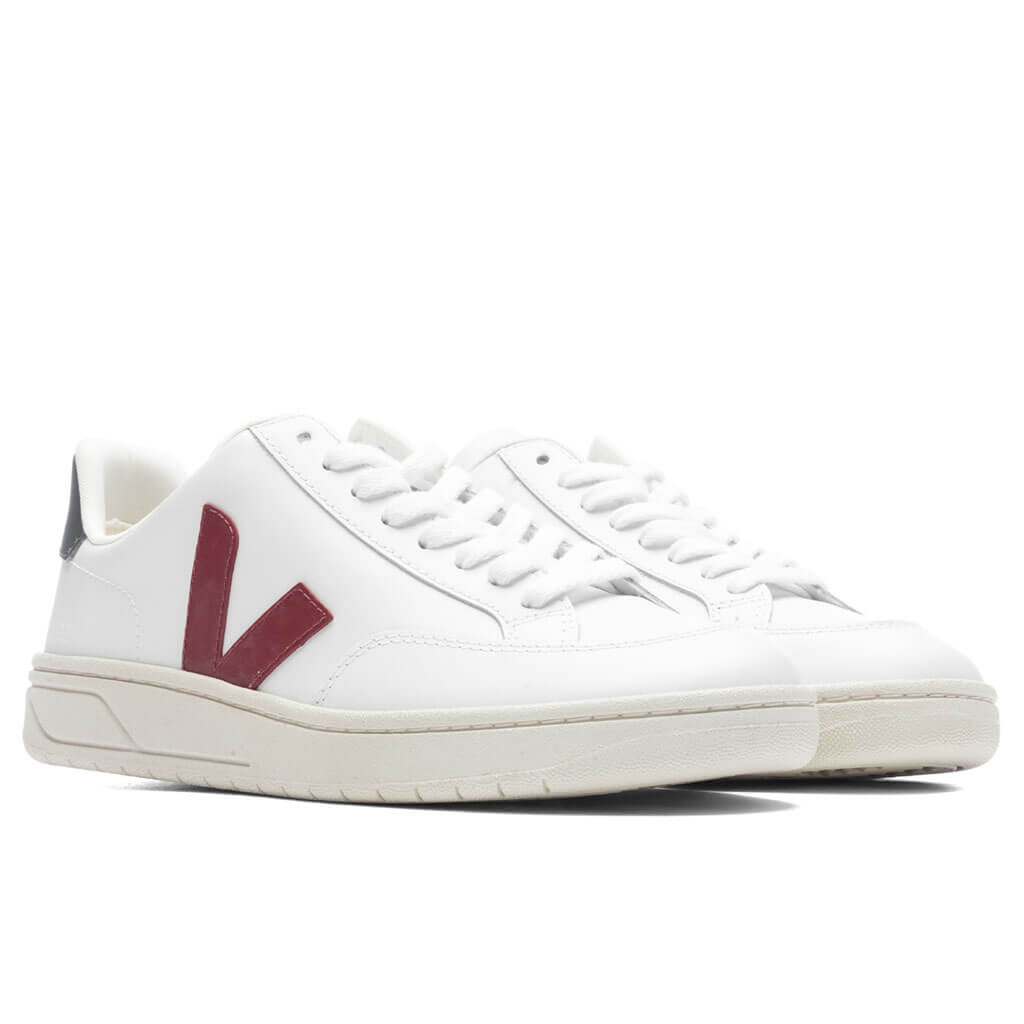 V-12 Leather - Extra White/Marsala