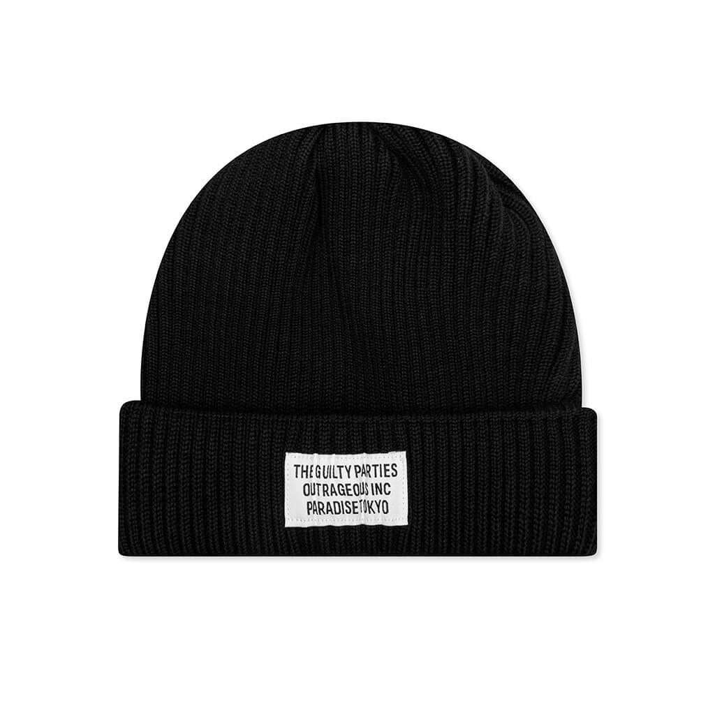 Wool Knit Watch Cap Type-1 - Black