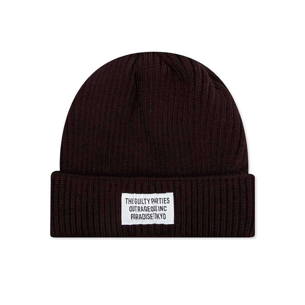 Wool Knit Watch Cap Type-1 - Brown