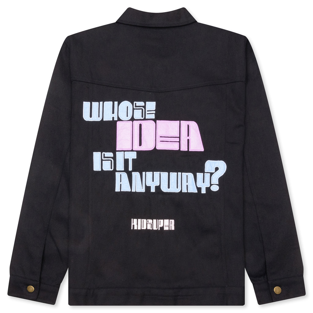 Whose Idea Is It Anyway Patched Work Jacket - Black