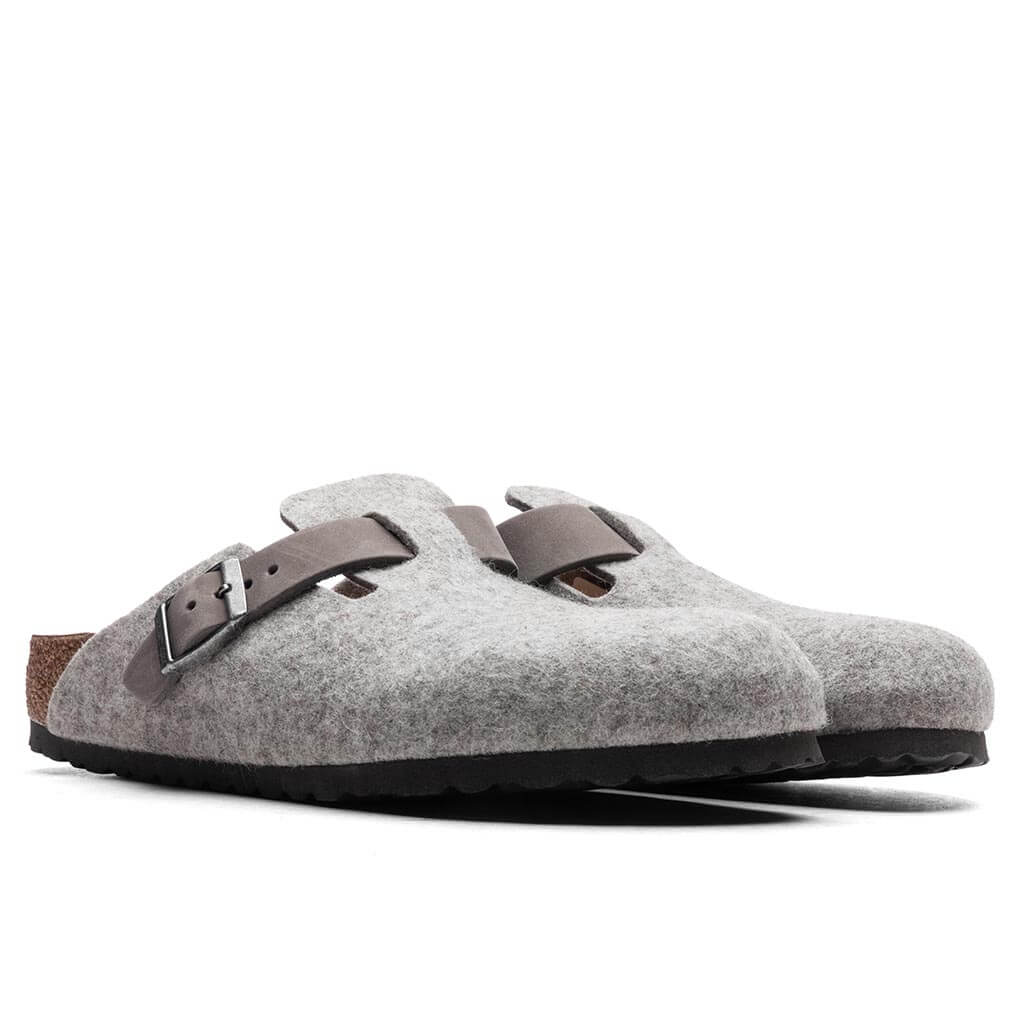 Women's Narrow Boston Leather - Light Grey