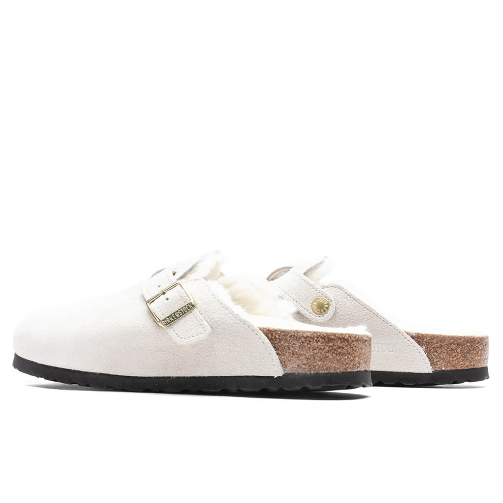 Women's Narrow Boston Shearling Suede - Antique White, , large image number null