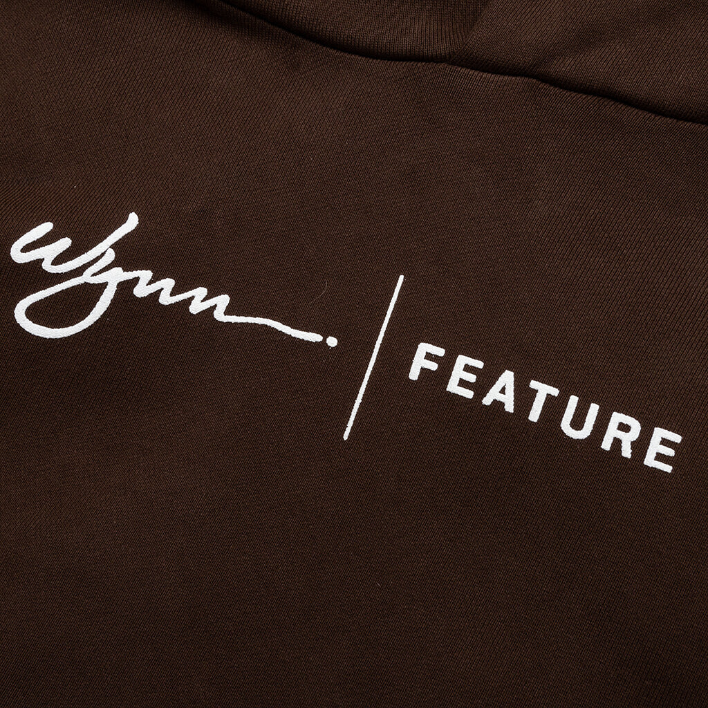 Feature x Wynn Logo Lock Up Hoodie - Bitter Chocolate, , large image number null