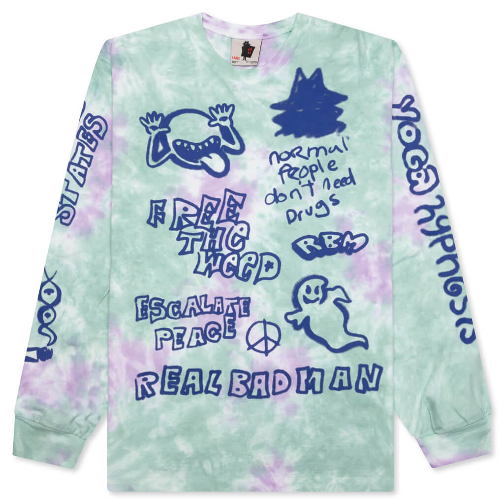 Youth Party L/S Tee - Green/Tie Dye, , large image number null