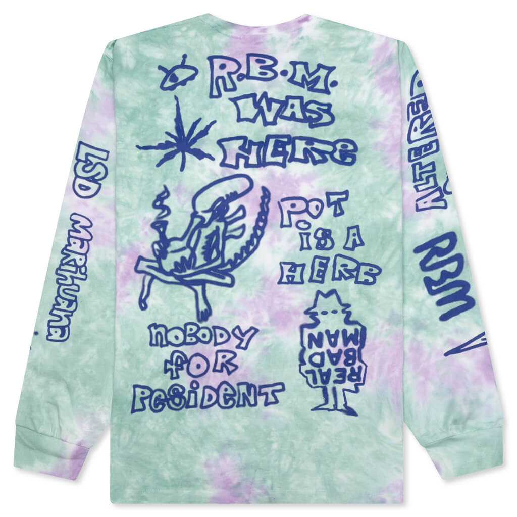 Youth Party L/S Tee - Green/Tie Dye