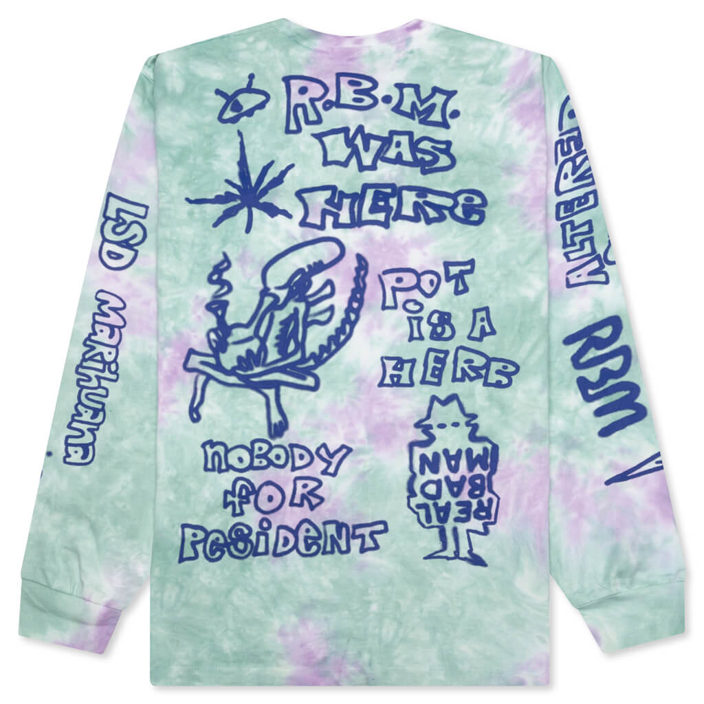 Youth Party L/S Tee - Green/Tie Dye, , large image number null