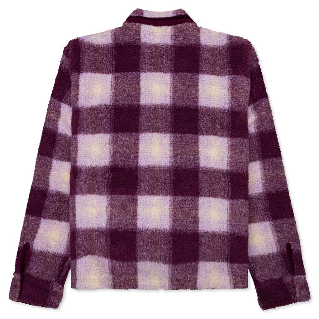 Zip Sherpa Shadow Plaid - Berry