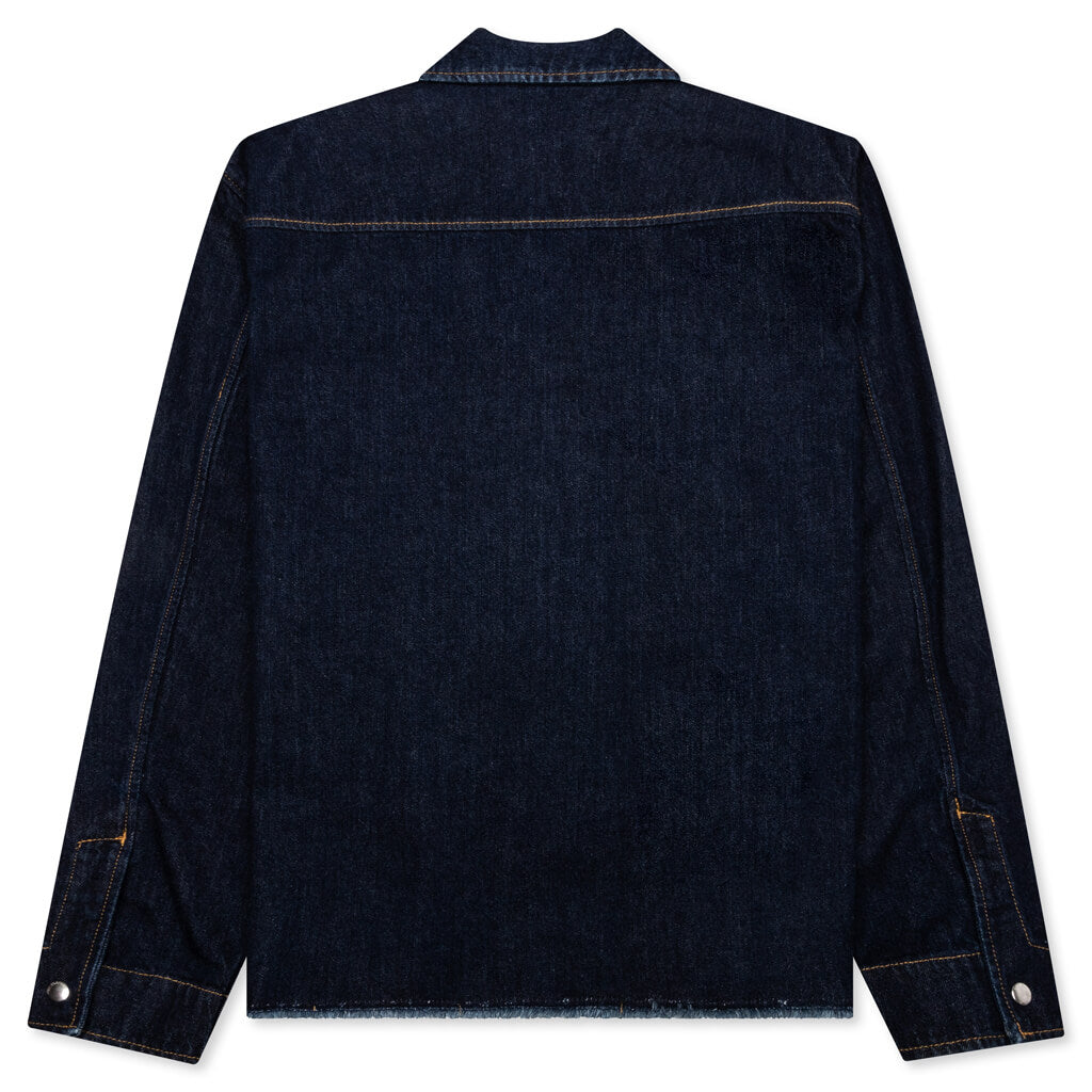 Zipped Denim Shirt - Navy Blue, , large image number null