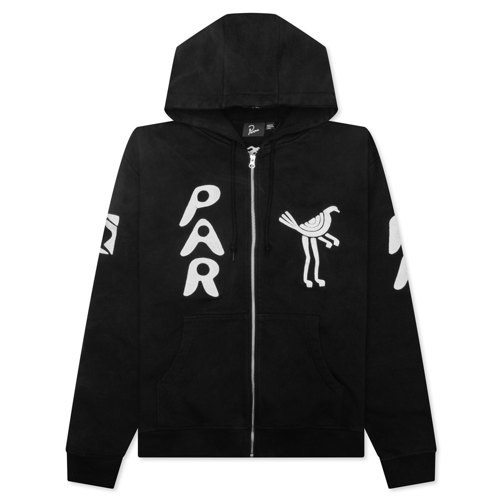 Zipped Pigeon Zip Hooded Sweatshirt - Black