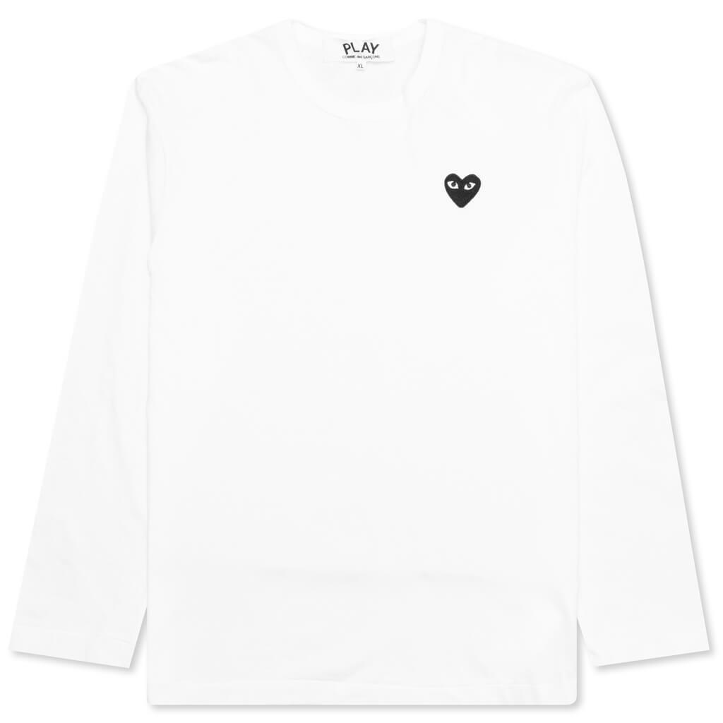 Black Emblem L/S T-Shirt - White
