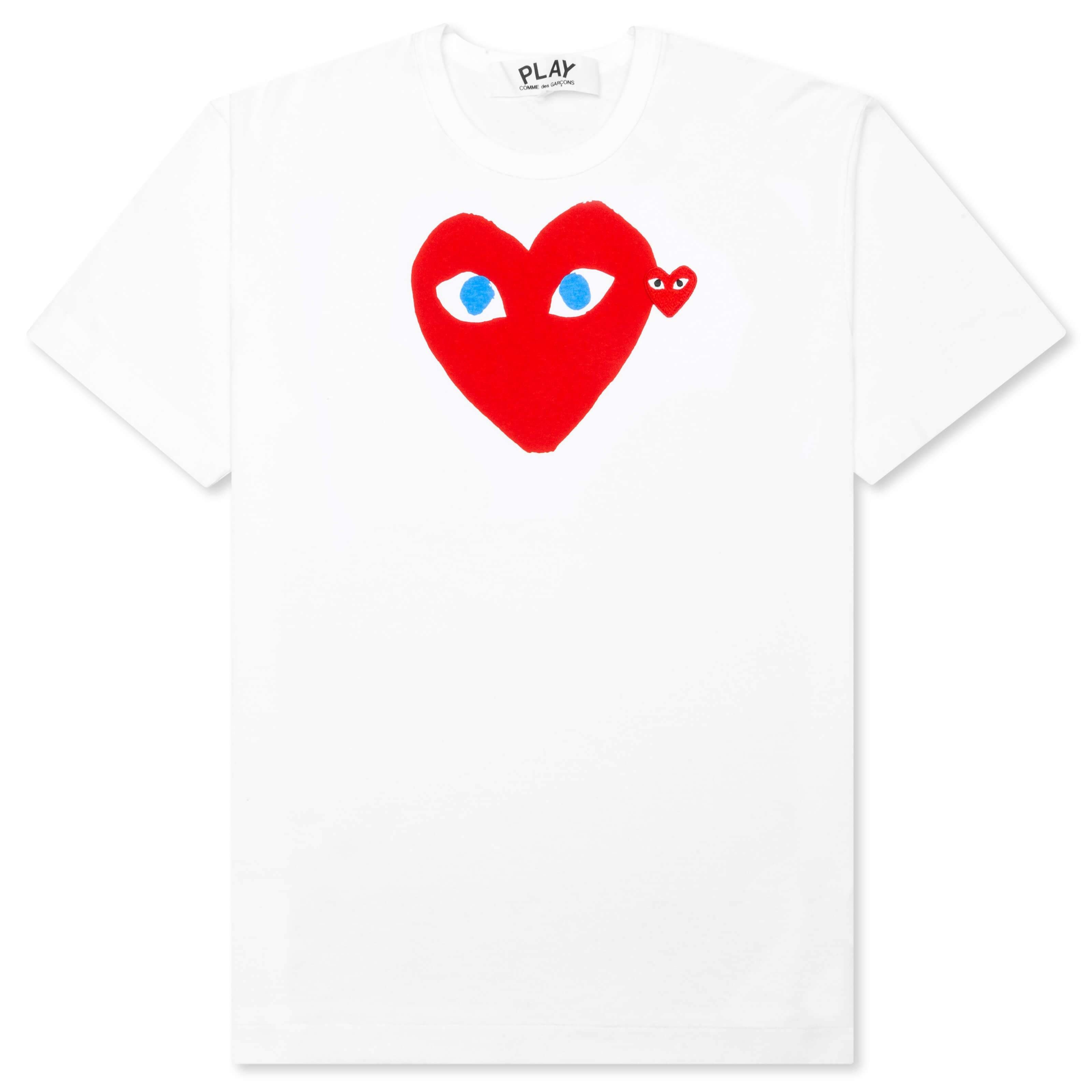 Blue Eyes Red Heart T-Shirt - White, , large image number null