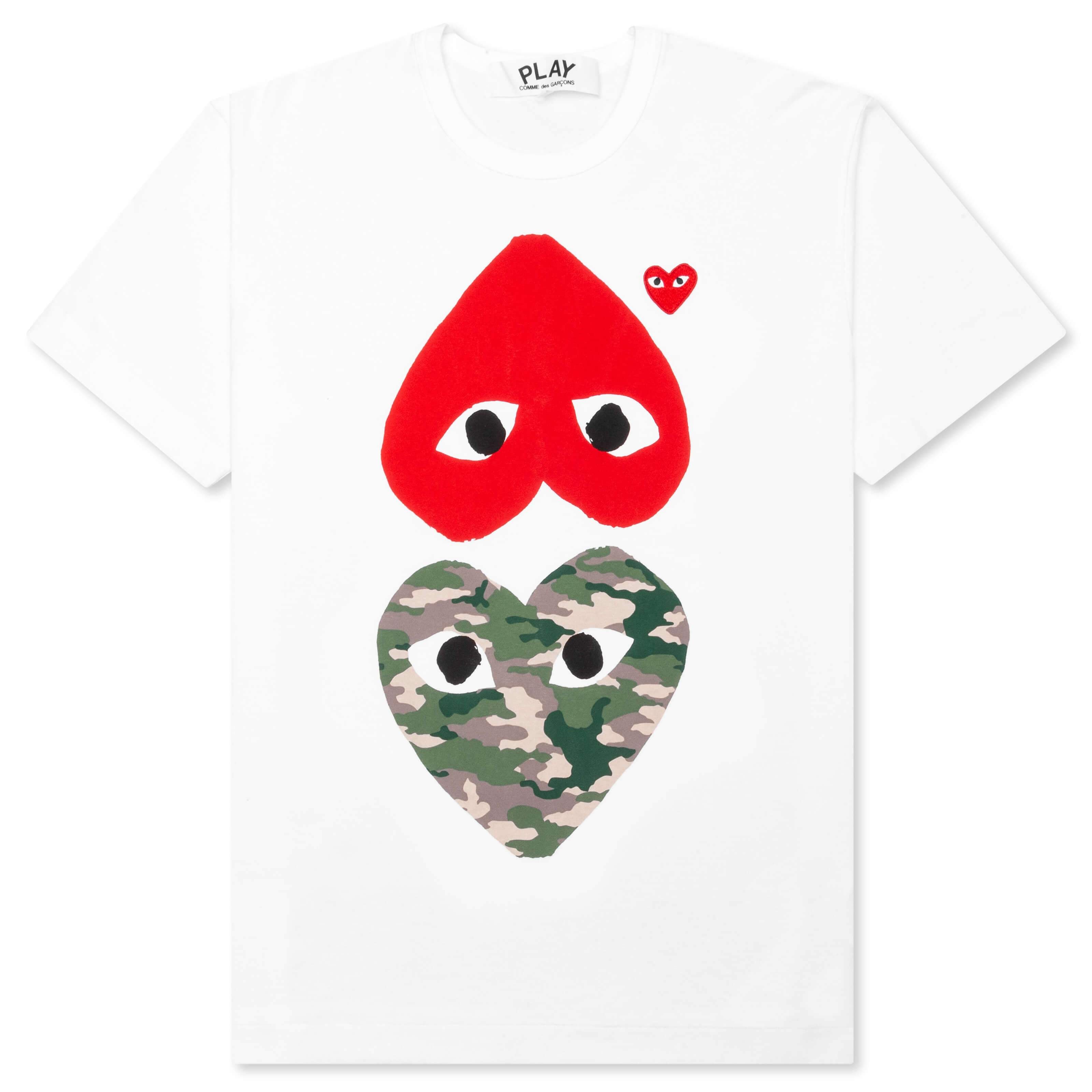 Camouflage Mirror Heart T-Shirt - White