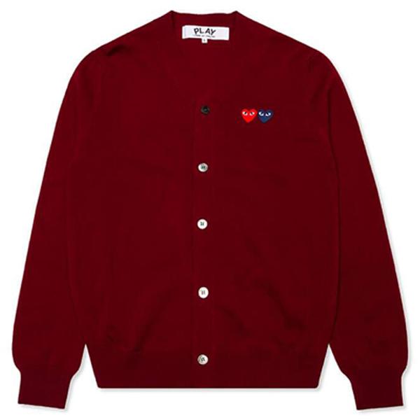 Double Heart Cardigan - Burgundy, , large image number null