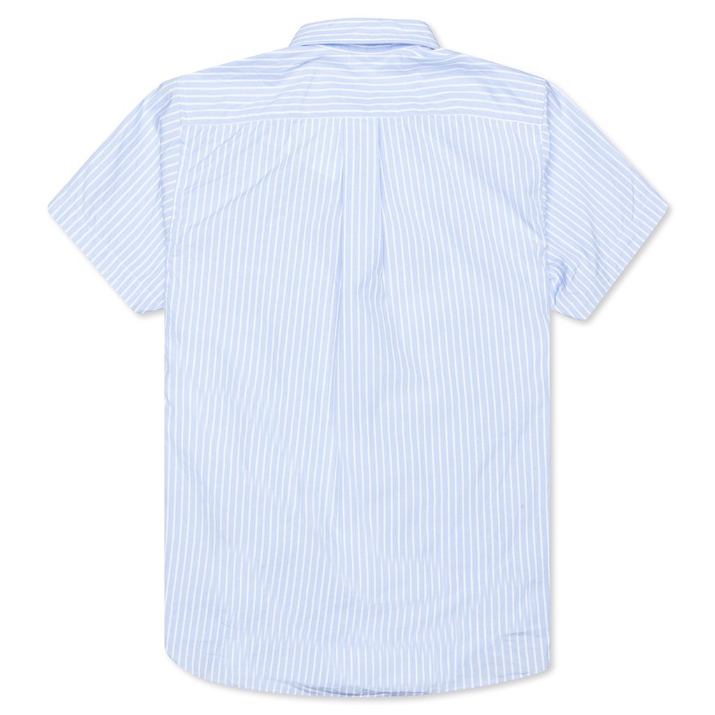 Kid's S/S Striped Shirt - Light Blue/White