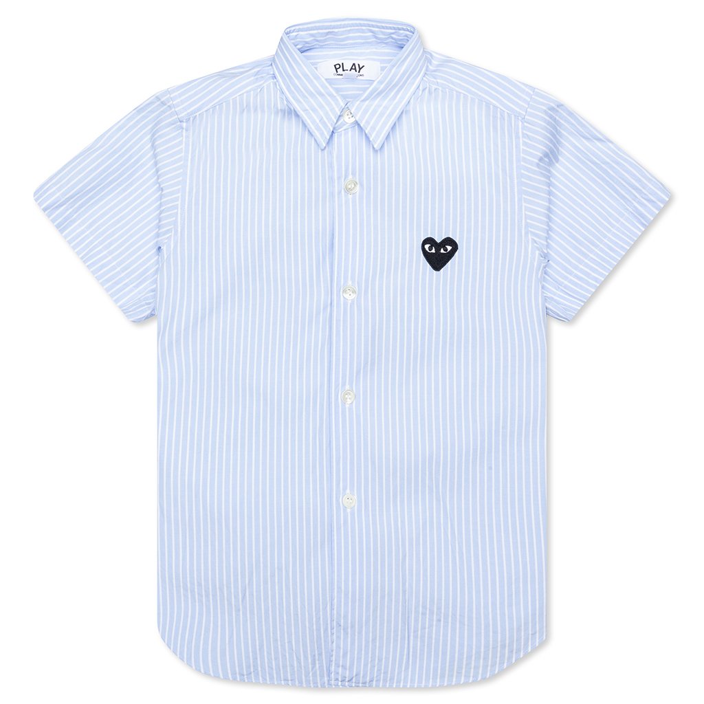 Kid's S/S Striped Shirt - Light Blue/White, , large image number null